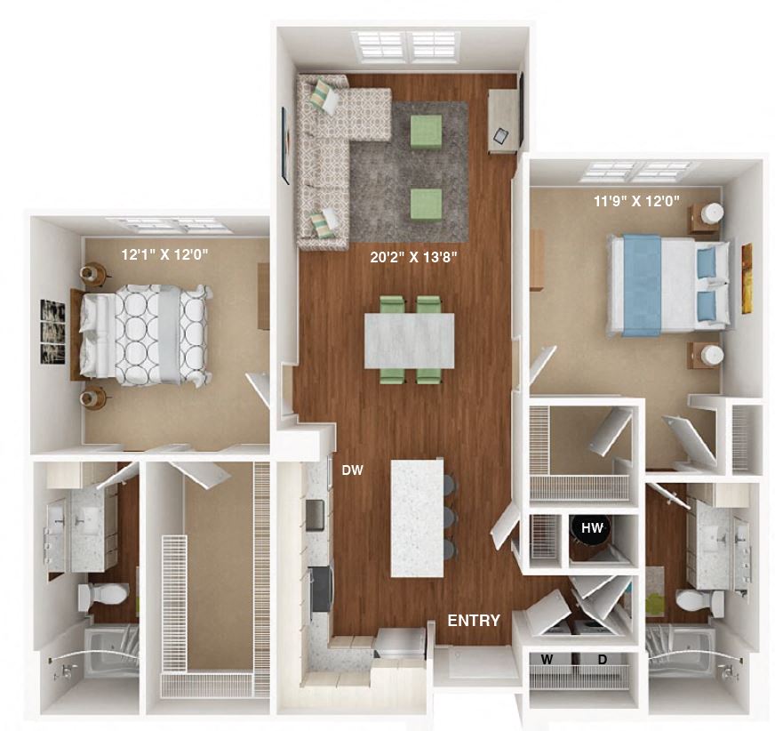 2 Bedroom Floor Plan